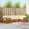 Outdoor Sectional Sofa Set with Cushions 7 Pcs Natural and Cream