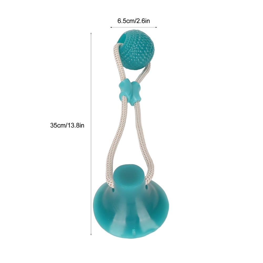 Green Spherical Suction Cup Dog Toy Braided Rope Self Play Pet Toy Dog Teeth Clean Toy Indoor Play