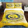 3-teiliges Nassr Football Club Wappen Aufdruck Bettwäsche-Set Bettbezug Verschluss Enthält 1 Bettbezug & 2 Kissenbezüge Bettwäsche-Sets Heimdekoration Geschenke