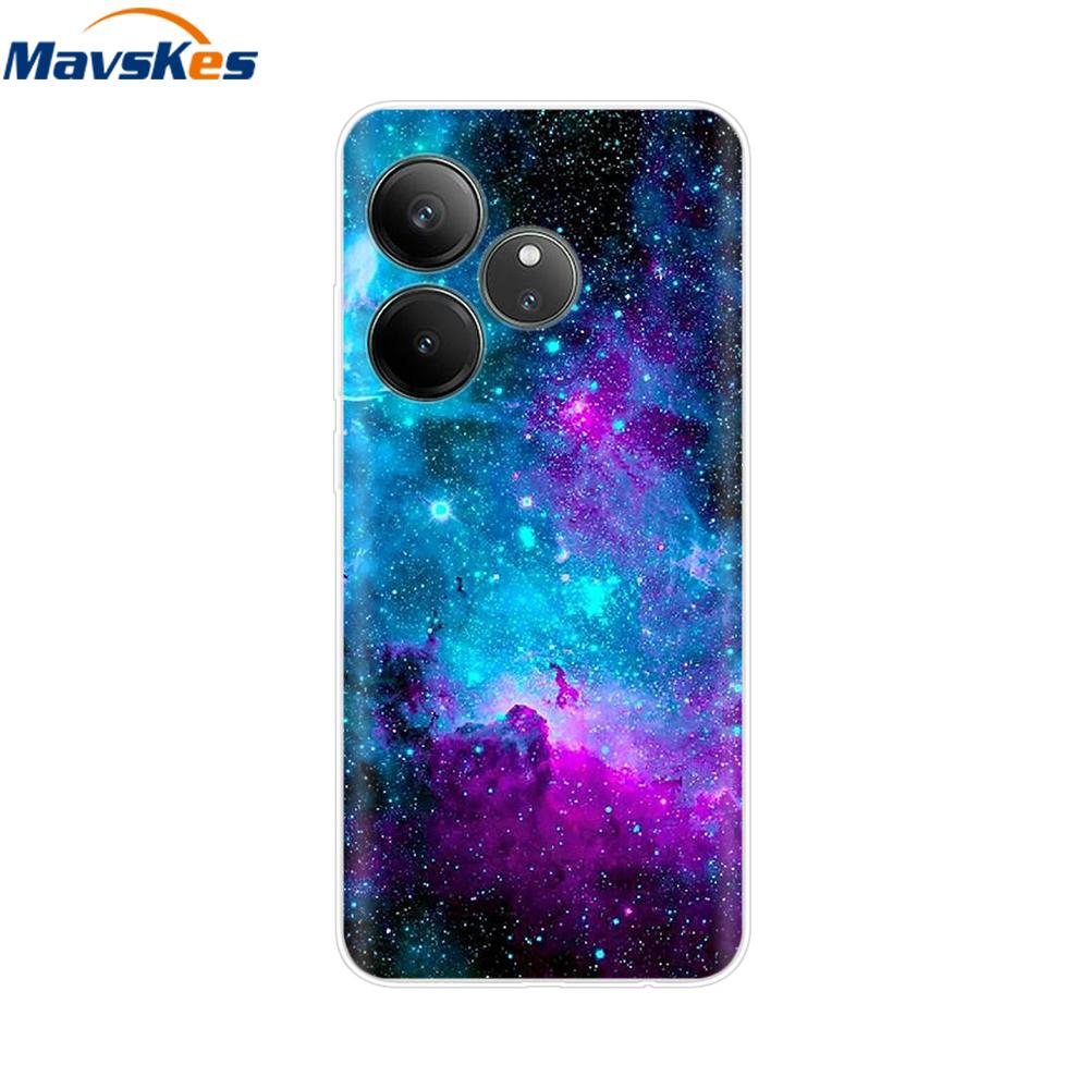 For Realme GT 6T Case Soft TPU Clear Painted Back Cover For Realme GT 6 Case GT6 6T Transparent Bumper RealmeGT6 Cute Protector