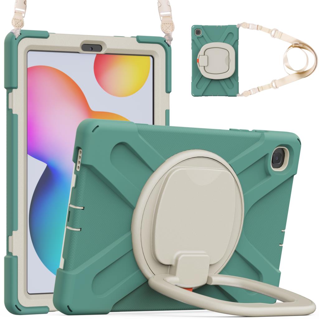 360 Rotating Stand Strap Case for Samsung Galaxy Tab A7 Lite 8.7 A10.1 A8 10.5 S6 Lite 10.4 Hybird Armor Protective Tablet Cover
