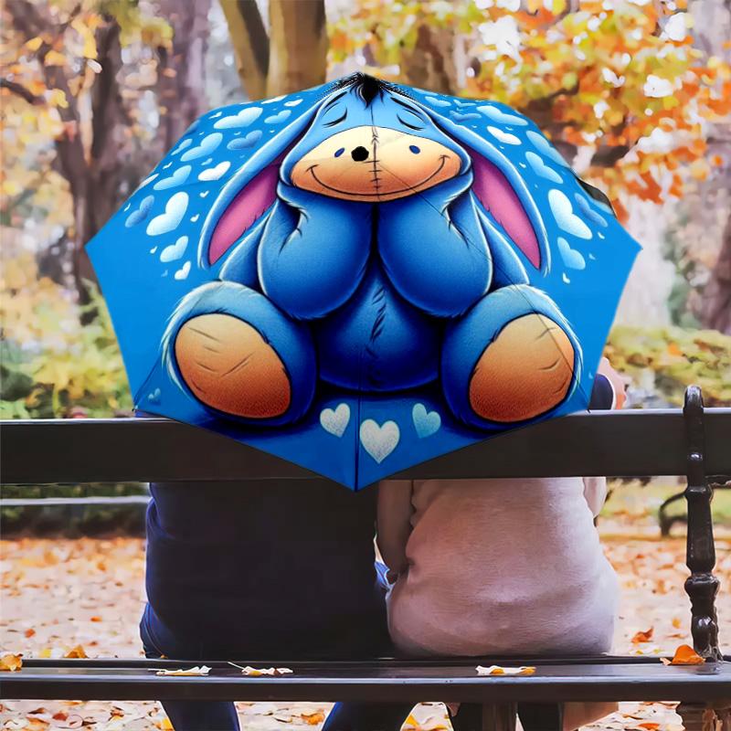 Eeyore'S Warm Hug Folding Umbrella Umbrella Portable Printing Gift Outdoor