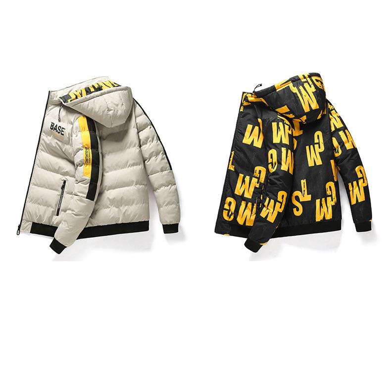 Men Autumn Winter Cotton Jacket Warm Comfortable Padded Thickened Down Jacket 2025 Double-Sided Clothes Removable Cap M-6XL