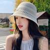 Summer new hat women's small fresh knitted breathable bucket hat outdoor versatile bucket hat sunshade sunscreen hat tide