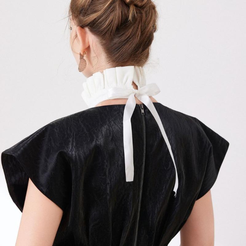 Jabot en Coton Cravate Dentelle Volant Faux Col Cravate de Cou Femmes Hommes Col à Volants Faux Col Accessoire Costume Victorien Cravate Amovible