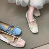 Inner height-increasing bow square head ballet shoes light mouth single shoes women's 2026 summer new fairy gentle Mary Jane shoes