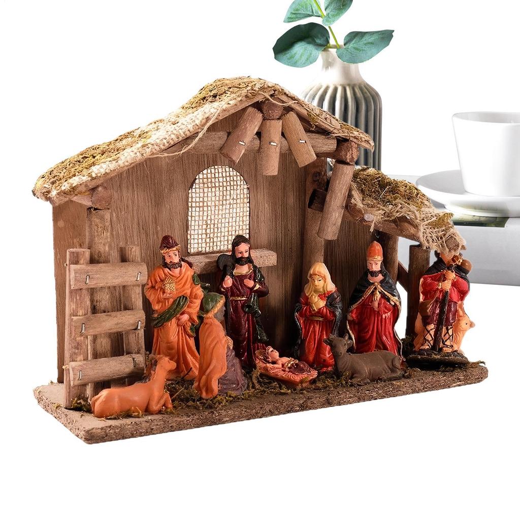 Jesus Krippenfigur Krippenszene Ornament Religiöses Festliches Miniaturfiguren Set Für Schreibtisch Zuhause Regal Fensterbank