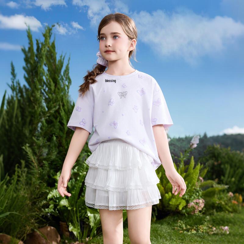 ASK JUNIOR Girls' Summer Printed Short-Sleeve T-Shirt