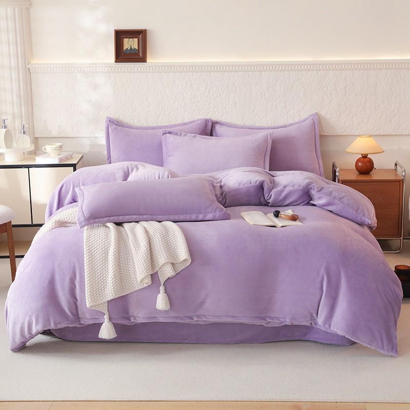 Warm Velvet Duvet Cover Skin-friendly Quilt Cover Solid Color Comforter Cover Home Bedding housse de couette (No Pillowcase)