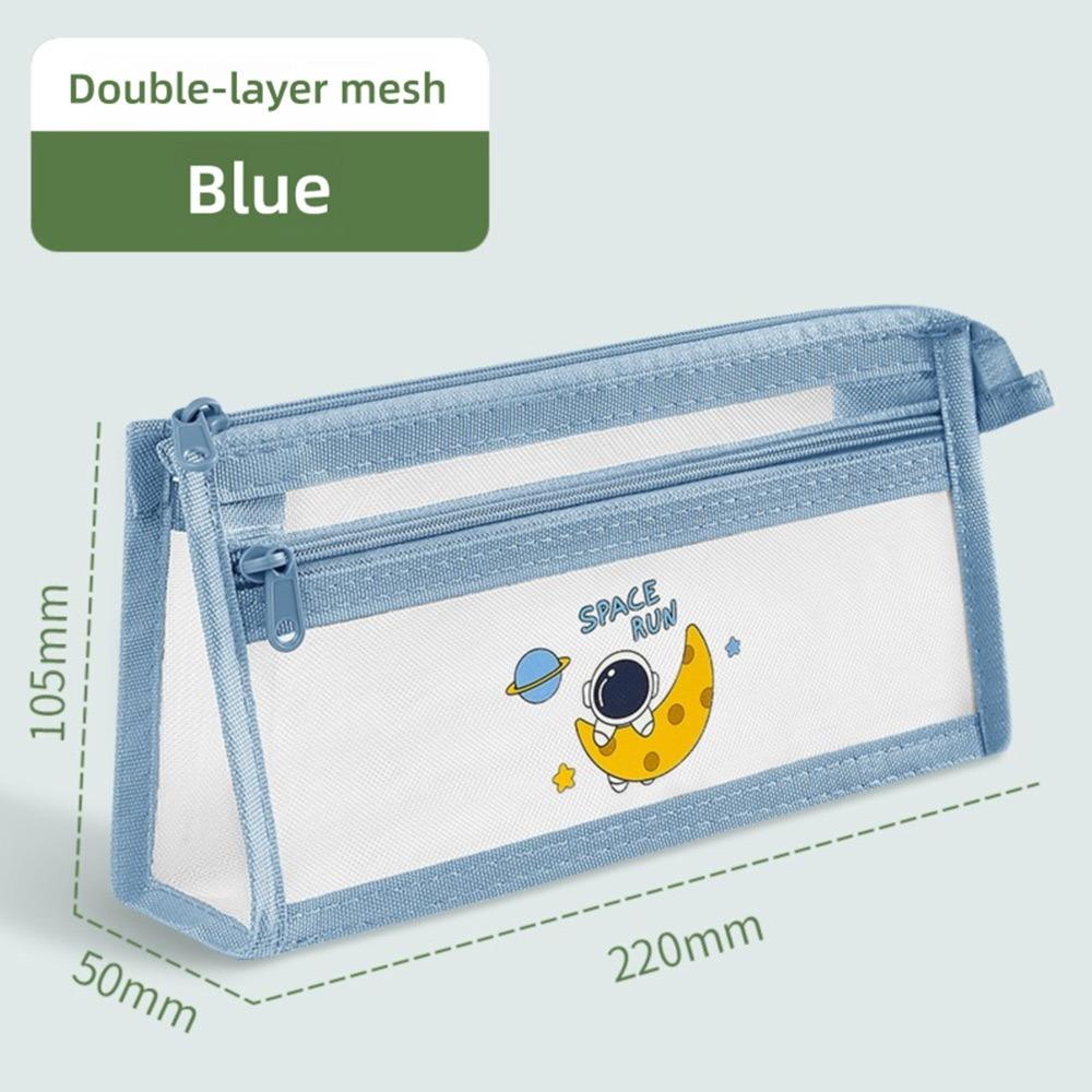 Transparent Pencil Case Mesh Stationery Bag Durable Stationery Storing Bag  Students