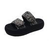 Fashion Glitter Slides Slippers Soft Shoes Woman 2024 Pantofle Rubber Flip Flops Shale Female Beach Low Platform Jelly Comfort Summer Ne