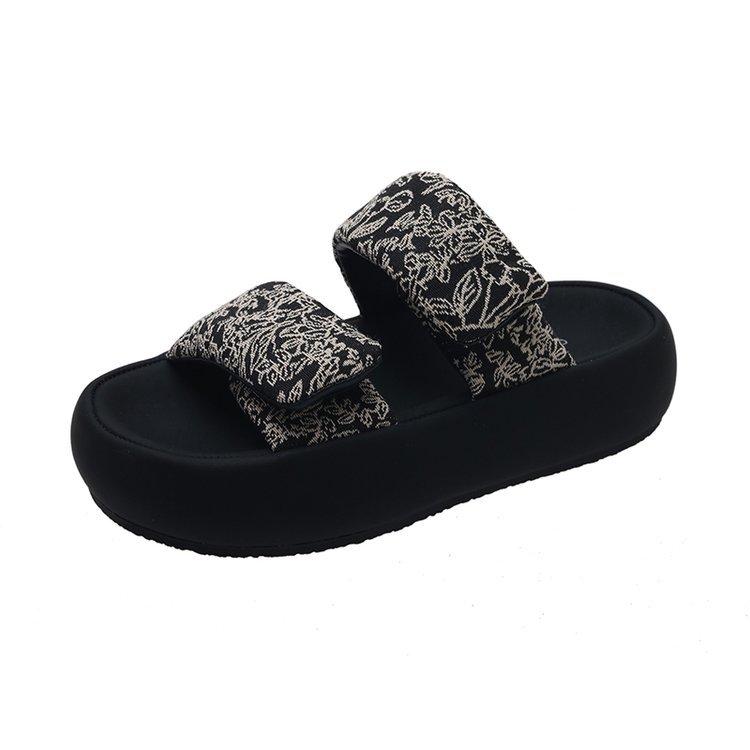 Fashion Glitter Slides Slippers Soft Shoes Woman 2024 Pantofle Rubber Flip Flops Shale Female Beach Low Platform Jelly Comfort Summer Ne
