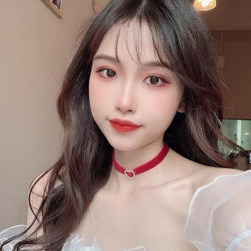 Soft Velvets Heart Choker Aesthetic Neck Jewelry Accessories for Women Girls