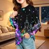 Children's Christmas Print Long Sleeve Neck Shirt with Pocket for Boys and Girls
