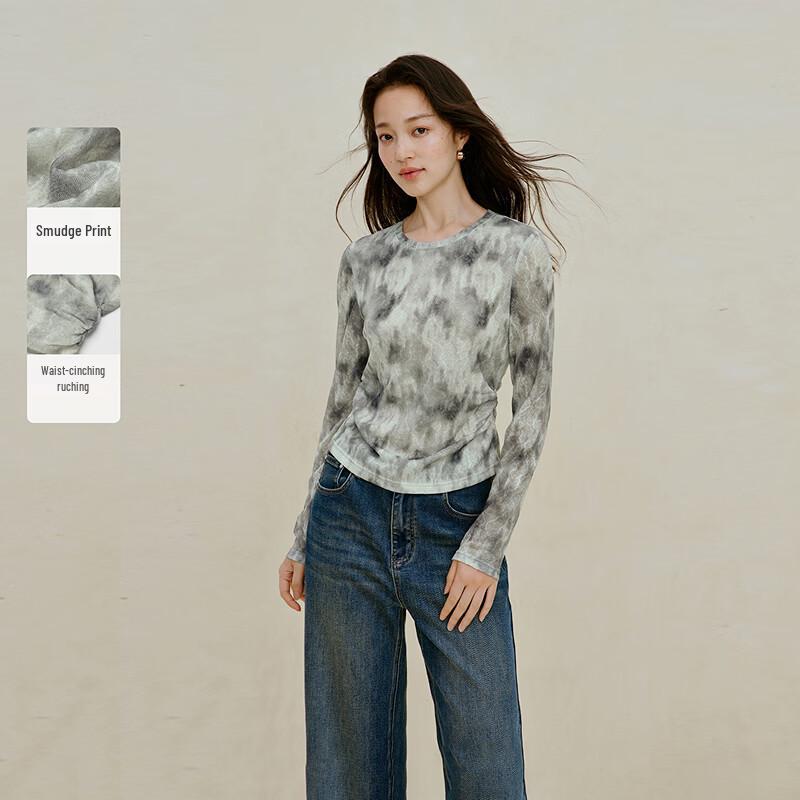 INMAN Women s Tie-Dye Print Long-Sleeve T-Shirt XL