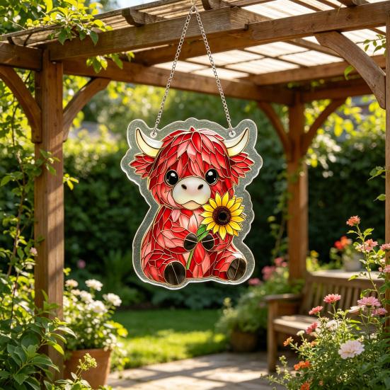 Suncatcher Stained Glass Puzzle Acrylic Pendant Light Refraction Window Hanging Jigsaw for Home Decor