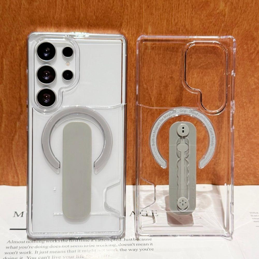 

Роскошный держатель для карт Прозрачный кронштейн для Magsafe Прозрачный чехол для Samsung Galaxy S25 Ultra Plus S24 Ultra Plus Ударопрочный жесткий чехол Galaxy S24 Ultra