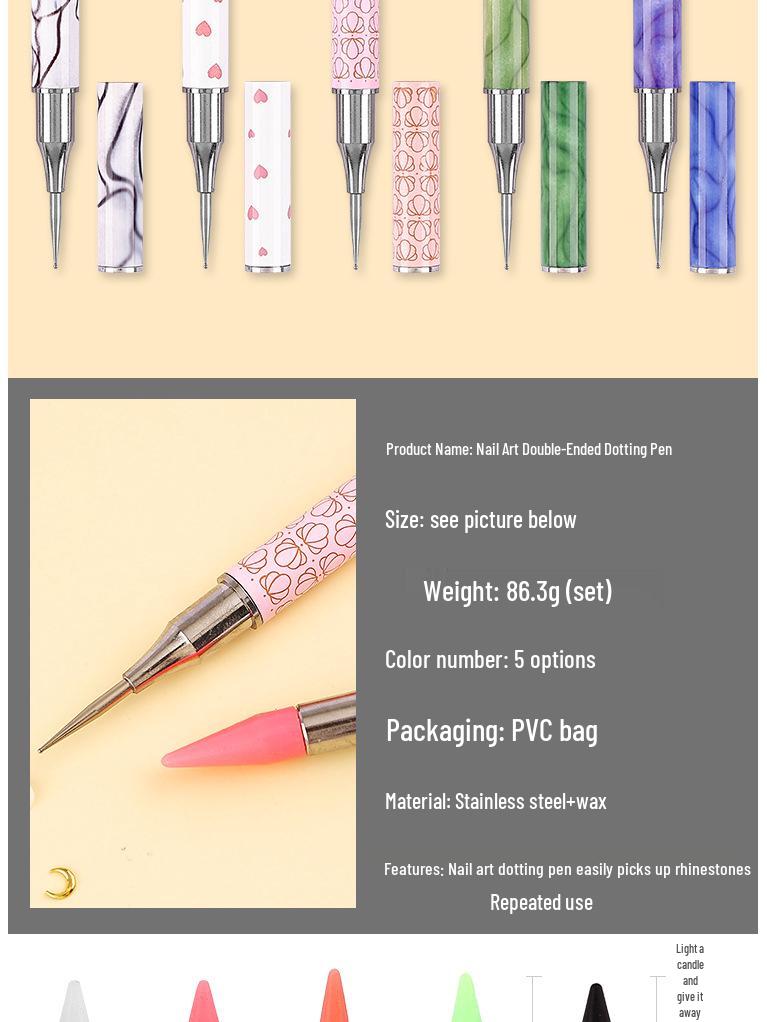 Dual-Ended Rhinestone Wax Pencil for Nail Art