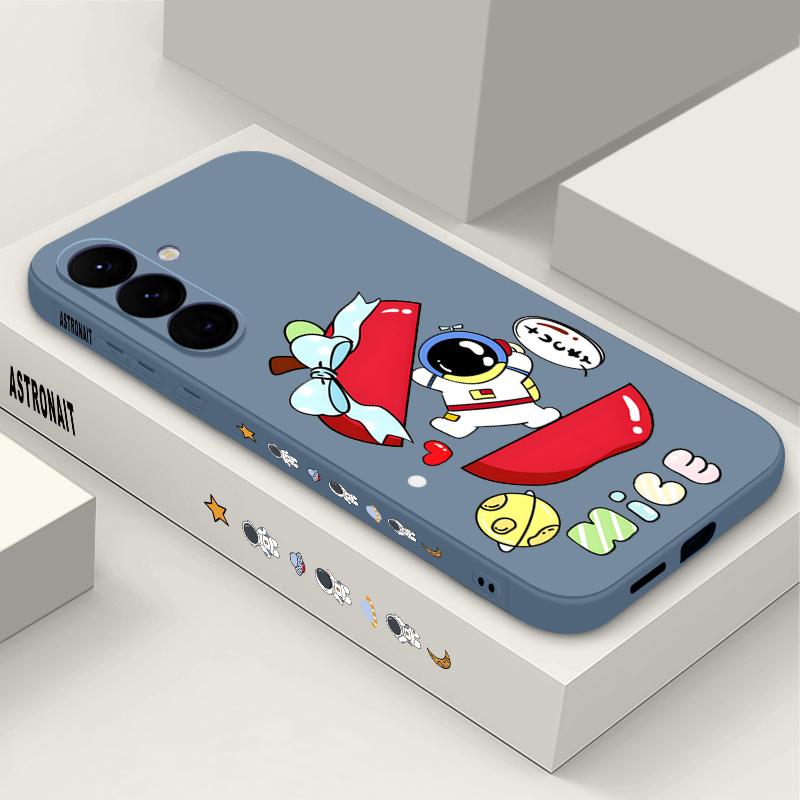 Soft TPU Lanyard Case For Samsung Galaxy S26 S24 S25 Ultra S23 S24 FE A17 A56 A55 A36 A15 A16 A25 5G Cute Astronaut Phone Cover