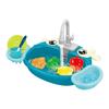 Electric Kids Play Kitchen Sink Toy with Running Water Cycle Dishwasher Pretend Play Set for Children Interactive Role Play Household Accessories