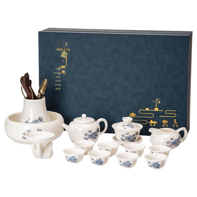 Naijiang Mutton-Fat Jade Porcelain Kung Fu Tea Set
