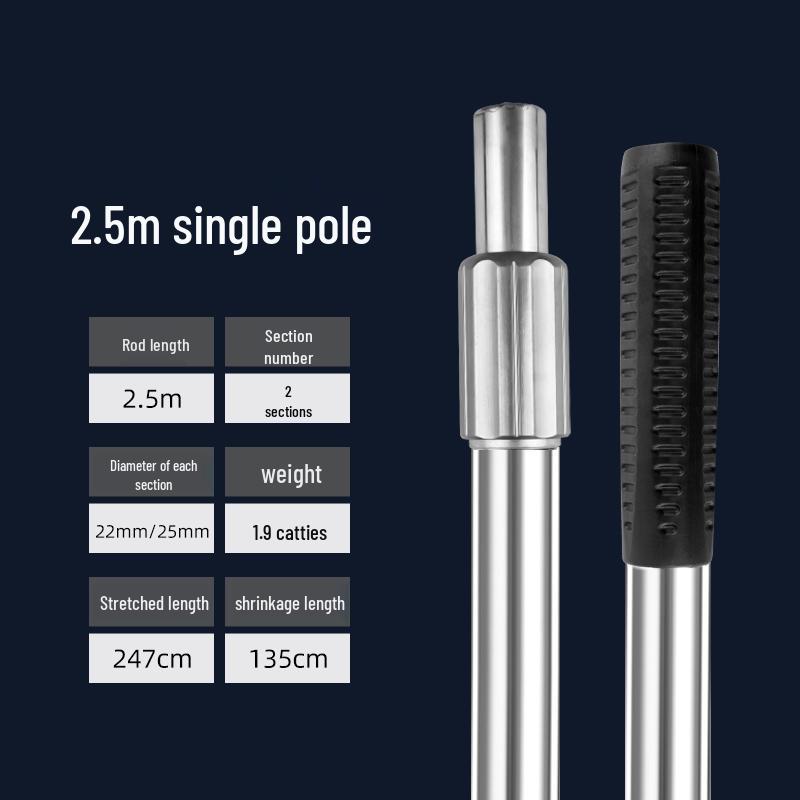 Telescopic Stainless Steel Fishing Rod with Foldable Net Head and Fish Bag Grapnel Set