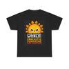 Good Morning World Graphic T Shirt Sunshine Funny Unisex Heavy Cotton Tee