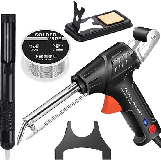 Internally Heated Industrial Laser Welding Tools, 60W Up to 480℃ Temperature One-Handed External Heating Soldering Gun, Multi-Function Soldering