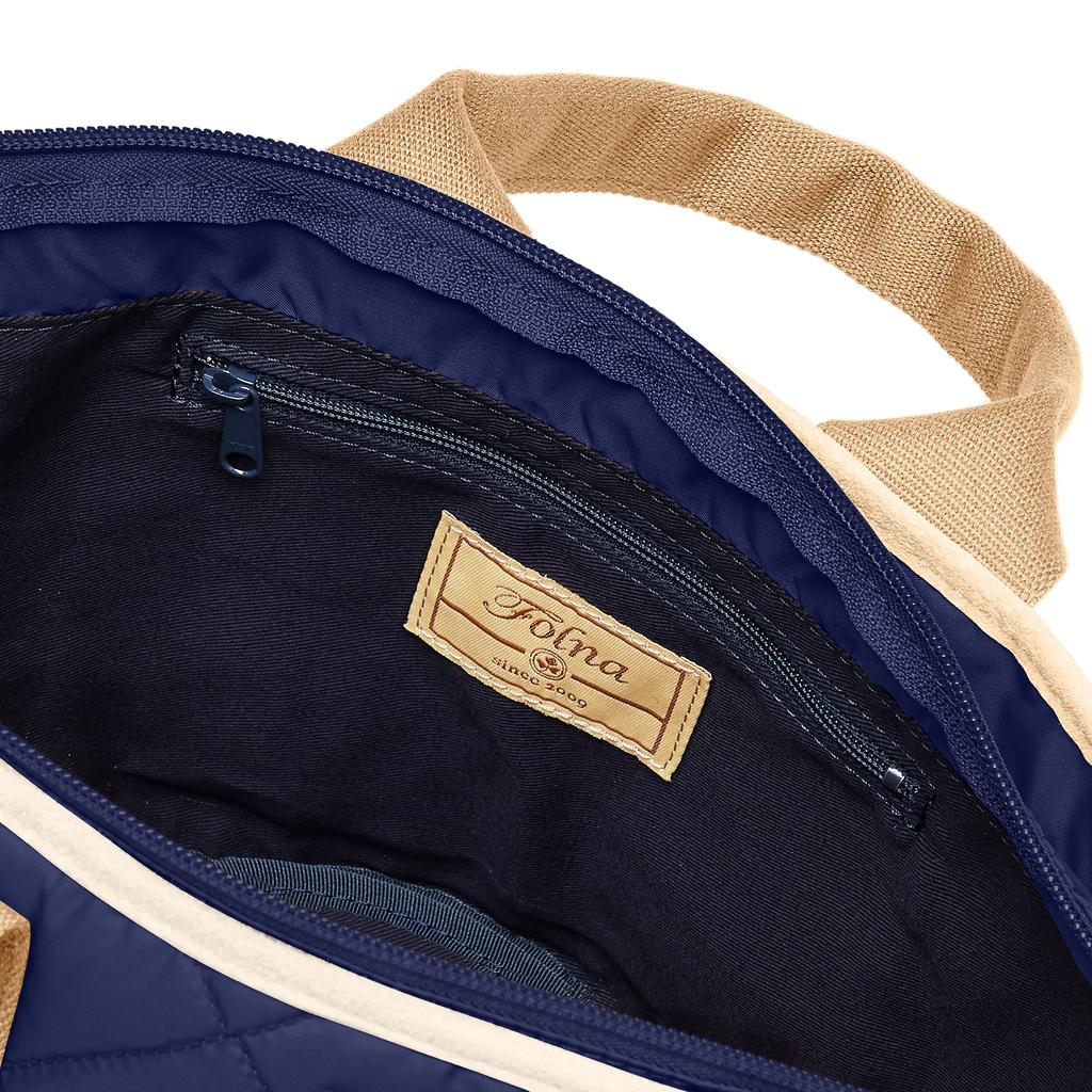 Forna Embossed DotQuilted Nylon Tote Bag, Light Navy (L75)