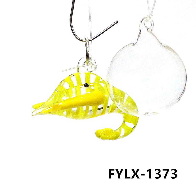 

Плавающий стеклянный декор для морского аквариума в виде морских животных, мини-фигурка лобстера, подвеска, милое украшение в виде креветки для украшения аквариума, принадлежности about 3.5cm жёлтый