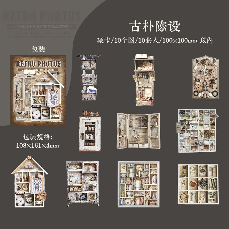 

10pcs/1lot Kawaii Scrapbook Sticker Vintage Old Shadow Scrapbooking Supplies Planner Decorative Stationery Sticker
