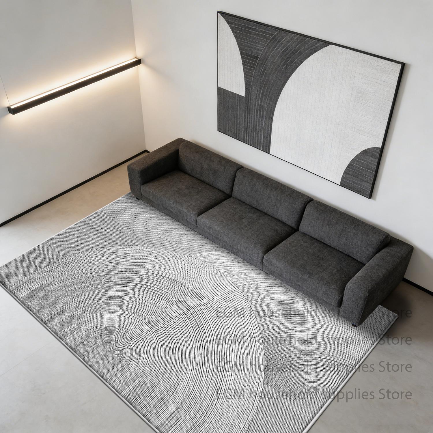 

Modern Grey Luxury Rugs Geometric Home Decoration Bedroom Lines bedside Carpet Washable Antiskid customizable Floor Mat Lounge 60x90cm