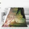 Wicked Musical Film 2024 Dekens Fleece Print Relax Zachte Worpdekens voor Beddengoed Slaapkamer Pluche Dunne Quilt