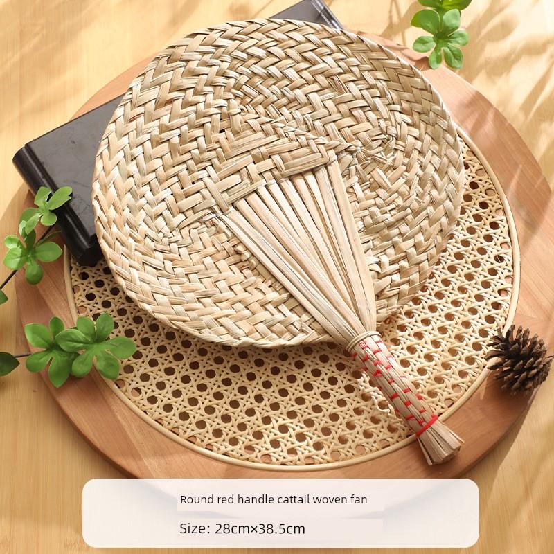 Purely Handmade Wheat Straw Woven Large Fan, Traditional Small Palm Leaf Fan, Dance Hand Fan, Handmade Baby Fan