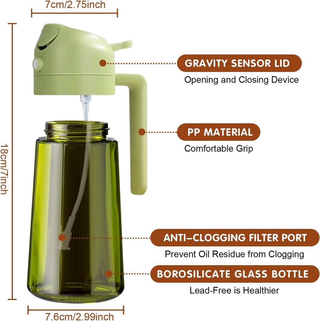 Dual-Use Non-Drip Thickened Atomizable Oil Spray Pot for Kitchen
