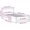 Natural Pine Wood Bed Frame with Headboard 75 X 190 Cm