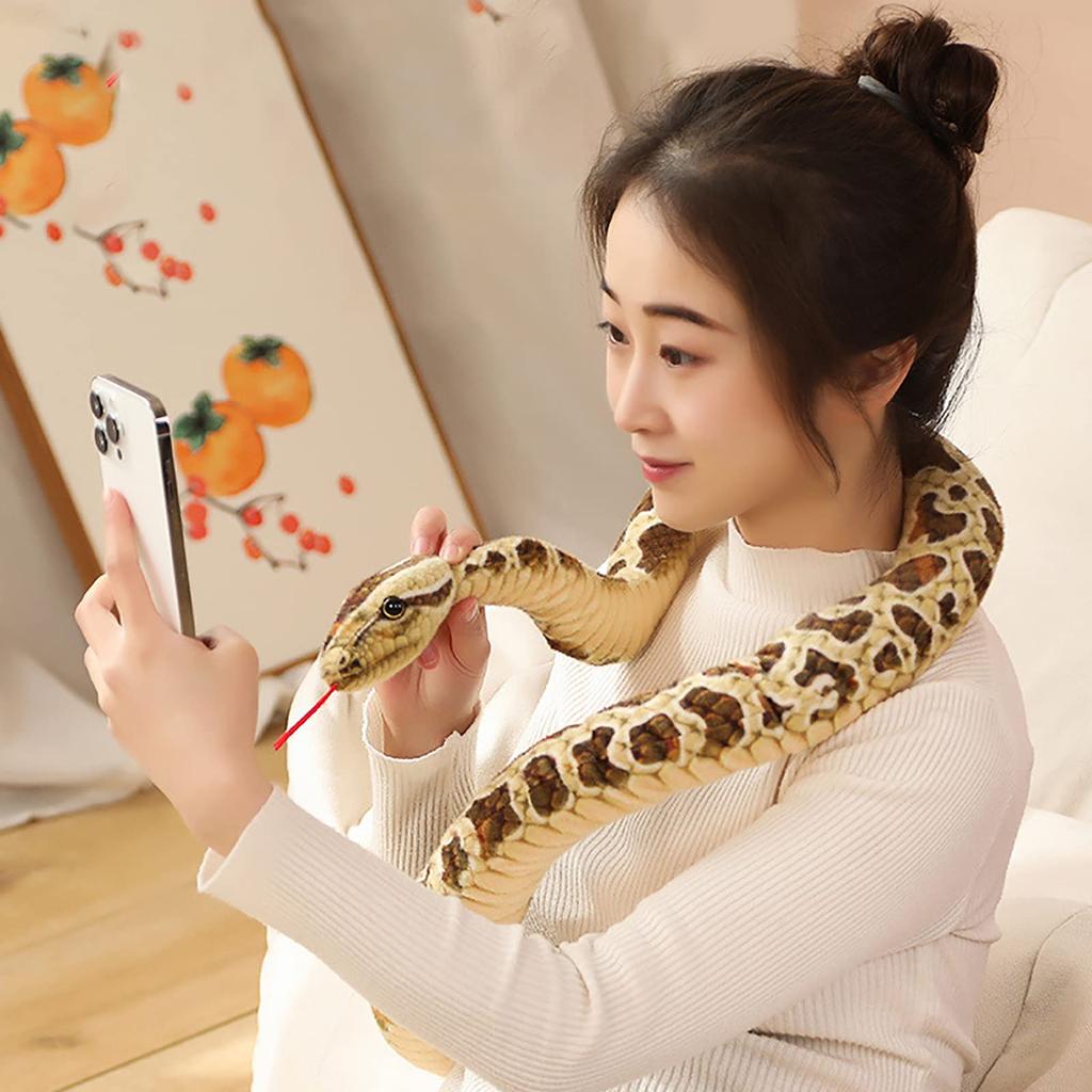 Long 200cm Snake Plush Toy, Realistic Snake Toy, Halloween Cosplay Party Prop, Year of the Snake Zodiac, Feng Shui Ornament, Prank Item, Feng Shui