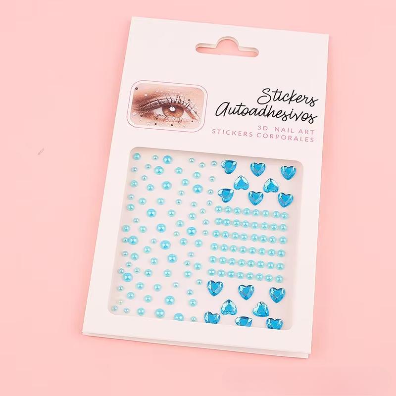 Diamond Eyebrow Tattoo Sticker Glitter Eyeliner Eyebrow Makeup Face Eyes Temporary Tattoo Rock Rhinestone 3D Eyeliner Stickers
