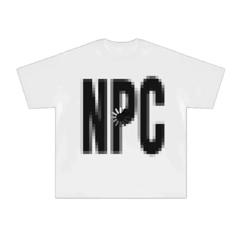 Kreativ bedruckte Buchstaben NPC Kleid Mittsommer Damen Kurzarm-T-Shirt Damen Lässig Lustig Locker Partner-T-Shirt Grafik-T-Shirts