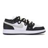Jordan Air Jordan 1 Slip Resistant Abrasion Resistant Low top Vintage Basketball Shoes Men's Black Gray 553558-131(Team85-)