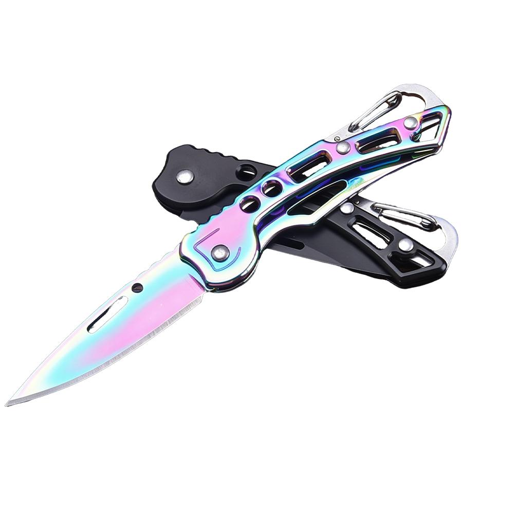 Folding Pocket Knife Portable Stainless Steel Fruit Knife with Non-slip Handle Outdoor Survival Hunting Camping Household Tools