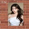 Metal Sign Wall Decor Korean Woman Face Art Poster Durable Flat Panel Home Cafe Easy Mount Gift
