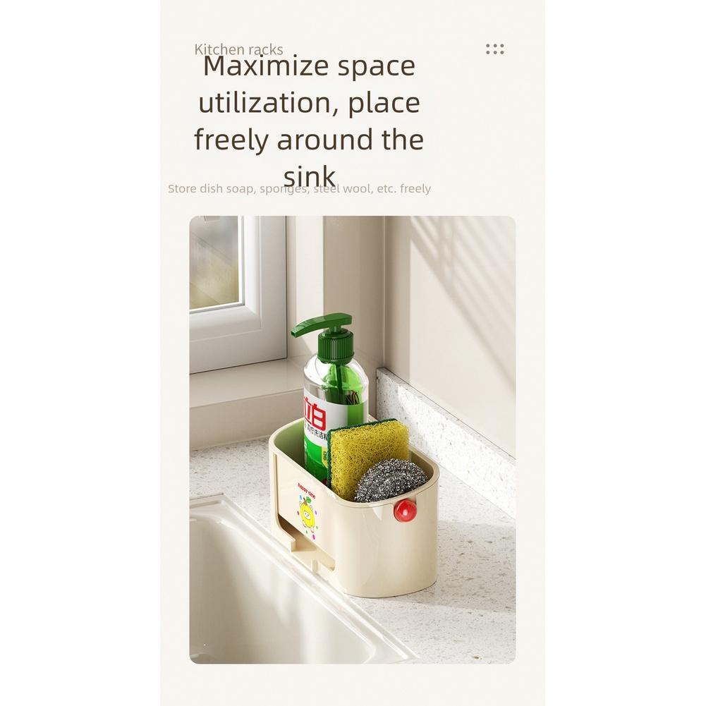 1PCS Multi-Functional Kitchen Sink Stand Sponge Holder Dish Drainer Organizers Plastic Movable Ventilated Drainage Rack