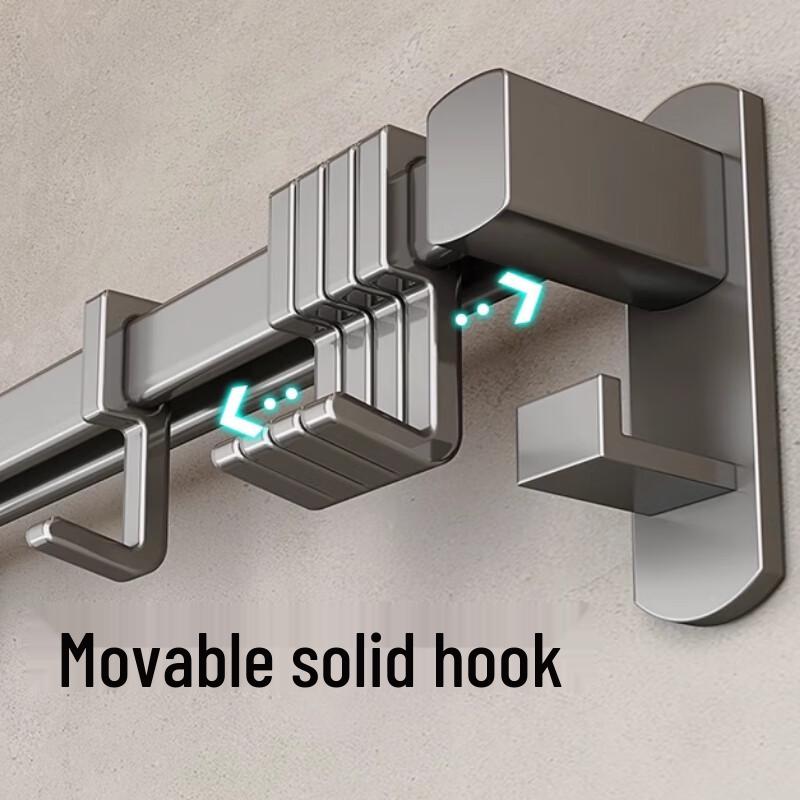 Wall-Mounted Kitchen Storage Rack with Hooks