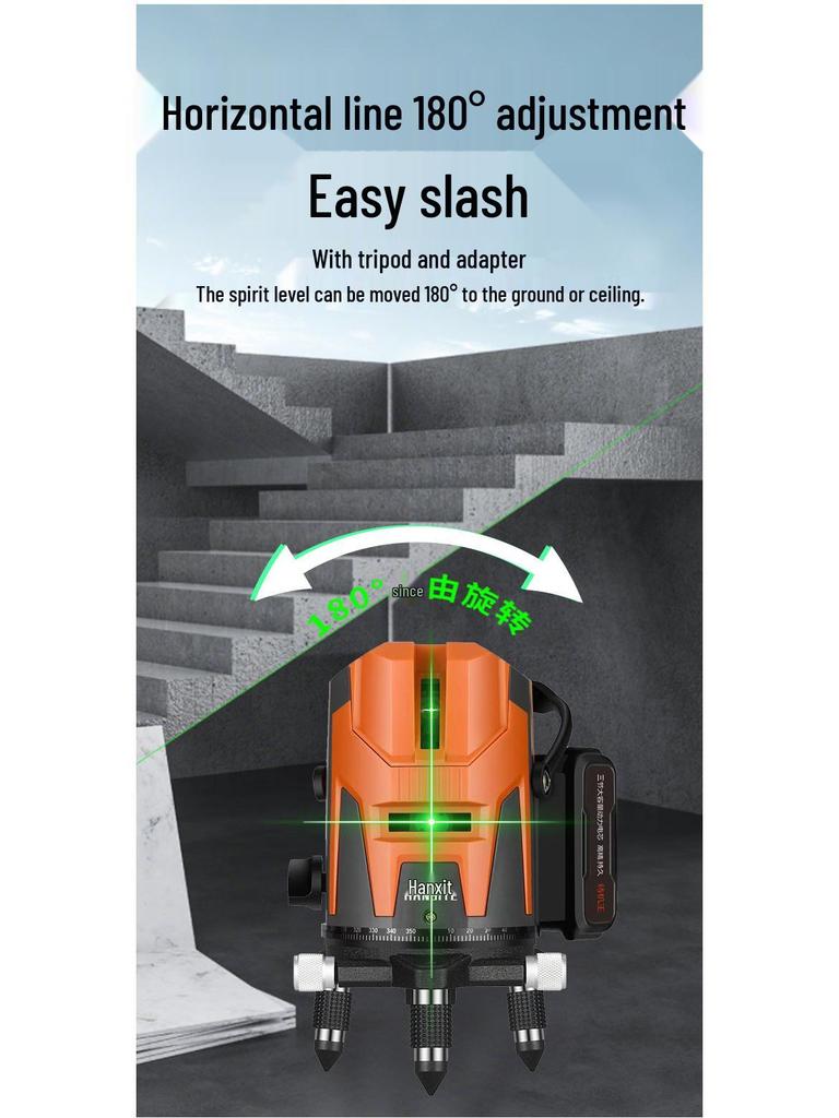High-Precision Green Light Infrared Laser Level for Indoor/Outdoor Use