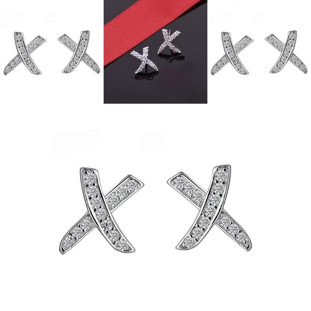 Trendy Geometric Crystal Stud Earrings For Women Wholesale Fashion Jewelry