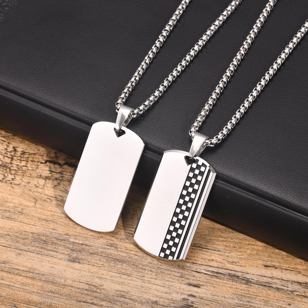 Stylish Dogtags Necklace for Men Boy,Waterproof Stainless Steel Pendant Necklaces,Birthday Anniversary Jewelry Gift