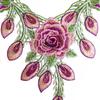 24cm X 34cm Rose Flower Patch 3D Flower Floral Patches Lace Collar Applique  Wedding Decoration DIY