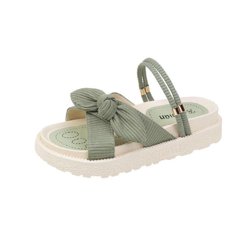 Two sandals for women's summer wear 2025 new ins trendy with skirt platform fairy style Roman beach slippers