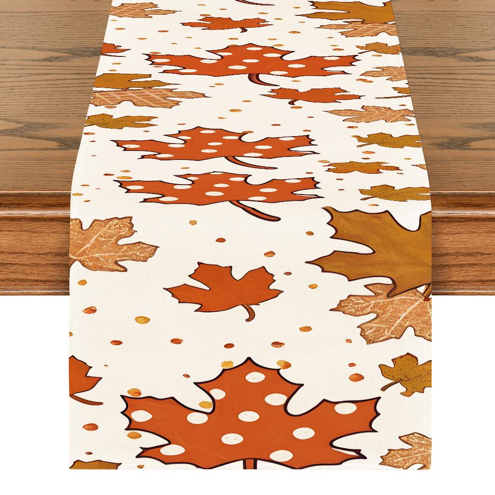 Mantel Decorativo de Calabaza y Hoja de Arce para Acción de Gracias de Otoño para el Hogar y el Comedor